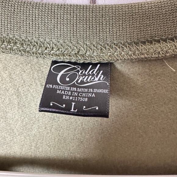 Cold Crush Green Camouflage Crew Neck Long Sleeve Sweatshirt Sz L - Picture 4 of 7